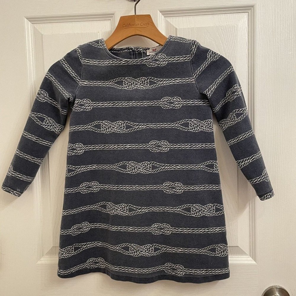 Vineyard Vines Navy / White Nautical Knot Dress Girls size XS